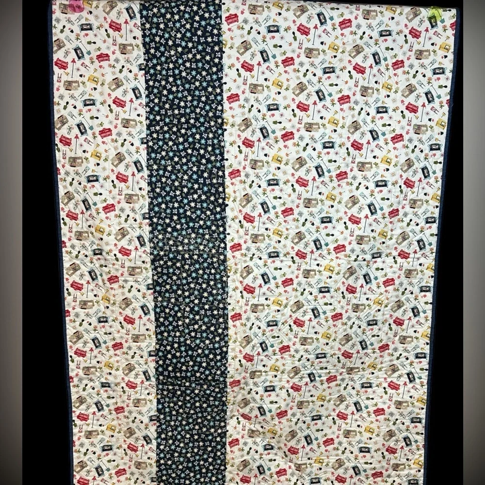 NEW HANDMADE QUILT 42”x58” WITH 3D DETAILS VERY HOMEY BEAUTIFUL WALL HANGING
